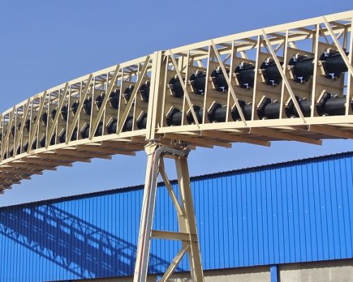 Сусымалы материалдарға арналған құбыр таспалы конвейері